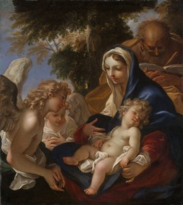 La Sainte Famille avec des anges